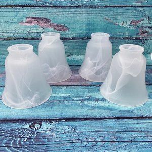 Set of 4 Minka Aire Etched Marble Glass Shade